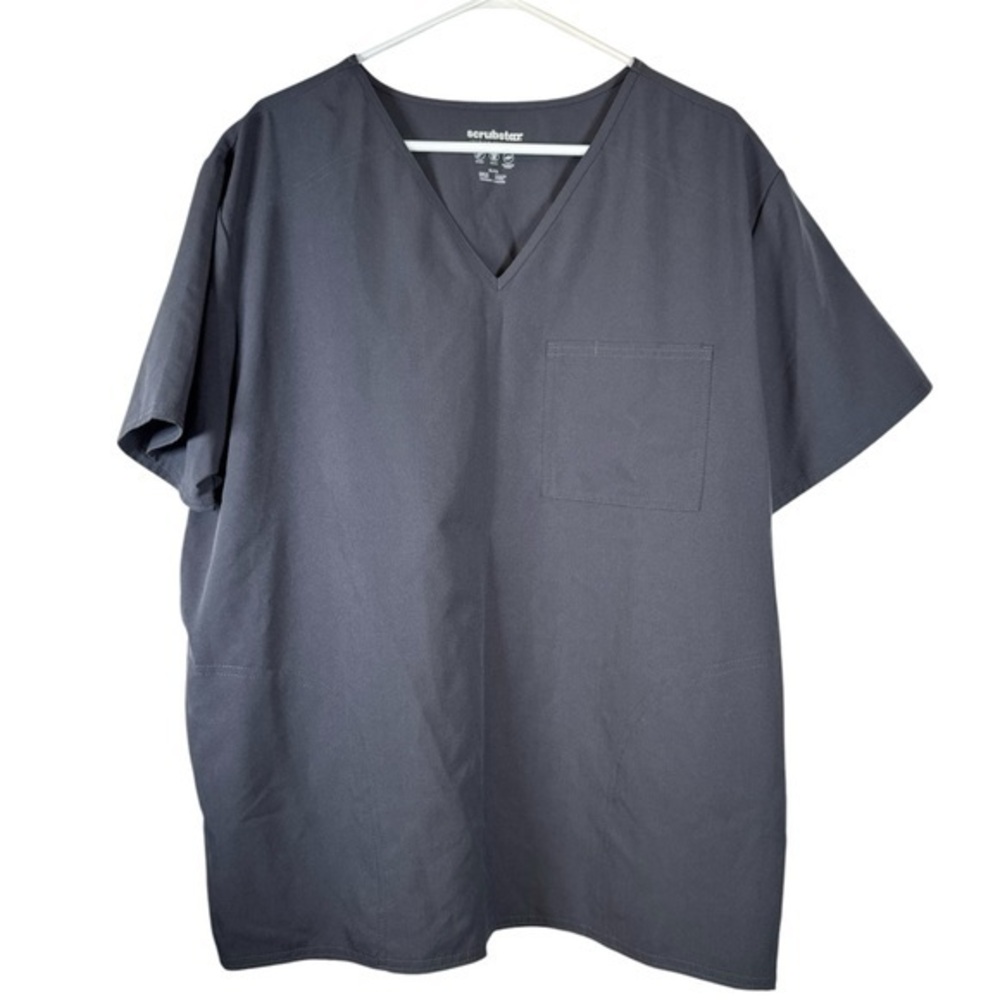 Scrubstar Gray V-Neck 4 Pocket Scrub Top Pharmacist Doctor Nurse Surgeon Size XL